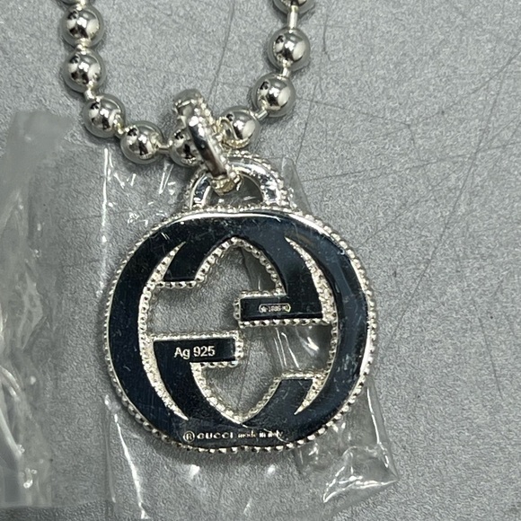 Authentic GUCCI Sterling Silver Double G Pendant Necklace - Picture 12 of 16